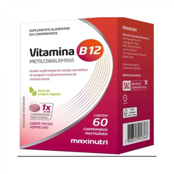 Imagem de Vitamina B12 Maxinutri 60 Comprimidos Mastigáveis