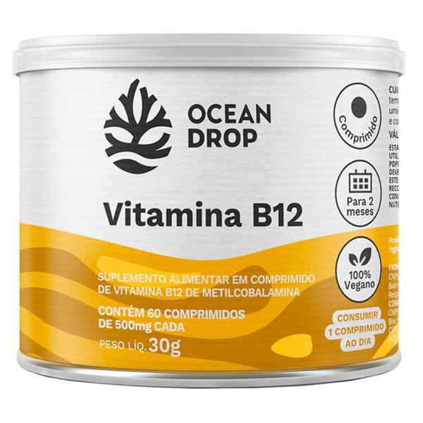 Imagem de Vitamina B12 Metilcobalamina 500 Mg 60 Tabs - Ocean Drop