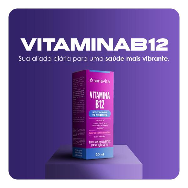 Imagem de Vitamina B12 Metilcobalamina Sanavita Frutas Vermelhas 20ml