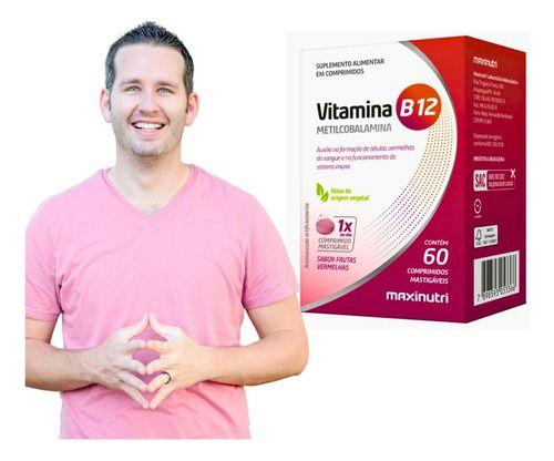 Imagem de Vitamina B12 Metilcobalamina sublingual Mastigáveis Nutri 60cp