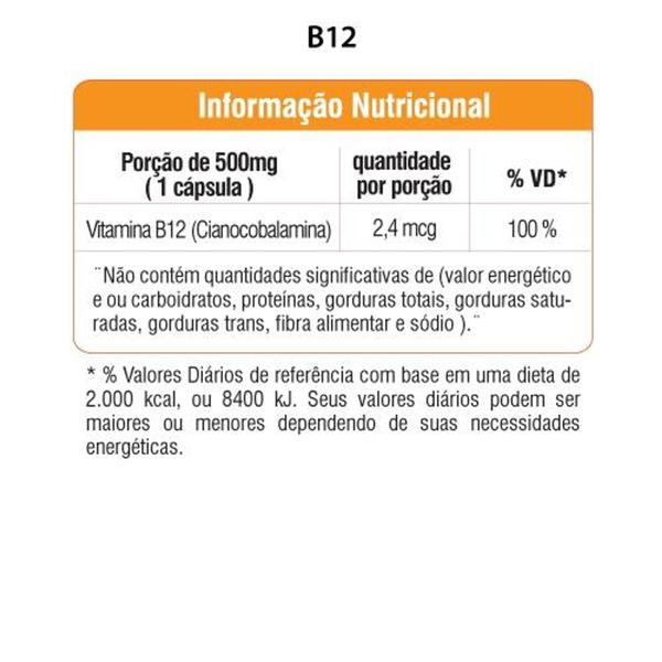 Imagem de Vitamina B12 Suplemento Natural Green 40 Cápsulas de 500mg