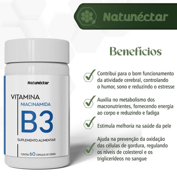 Imagem de Vitamina B3 Niacina 60 Capsulas Natunéctar Niacinamide