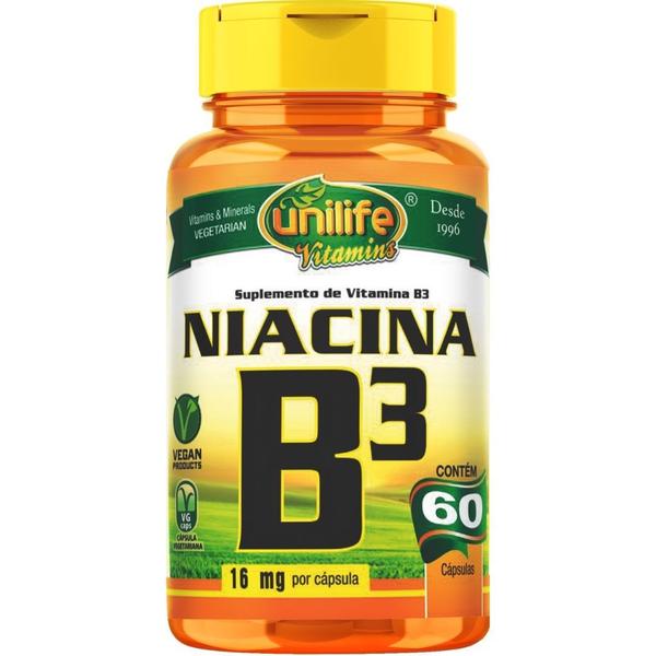 Imagem de Vitamina B3 Niacina Vegano 500mg Puro 60 Caps Unilife