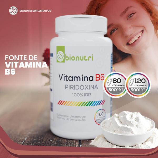 Imagem de Vitamina B6 60 Cápsulas 500mg bionutri