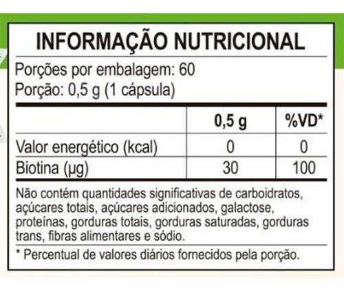 Imagem de Vitamina B7 Biotina 60 Cápsulas 500mg Unilife