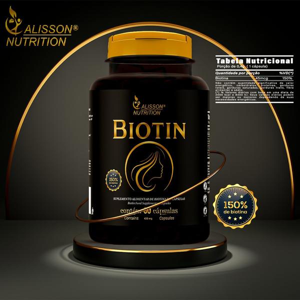 Imagem de Vitamina B7 Biotina 60 cápsulas Biotin - Alisson Nutrition