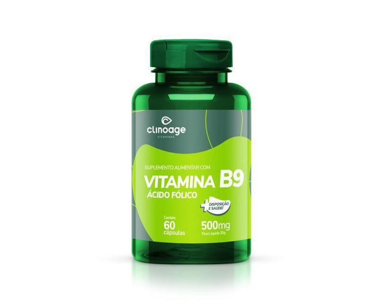 Imagem de Vitamina B9 500 Mg 60 Capsulas Clinoage