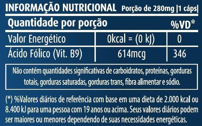 Imagem de Vitamina B9 Ácido Fólico 60 cápsulas Apisnutri