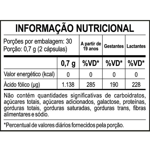 Vitamina B9 Metilfolato Natural Vegano 60 cápsulas 350mg - Unilife Imagem de Vitamina B9 Metilfolato Natural Vegano 60 cápsulas 350mg