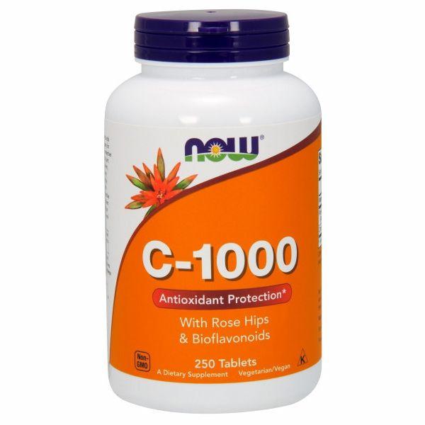 Imagem de Vitamina C-1000 250 comprimidos da Now Foods (pacote com 2)