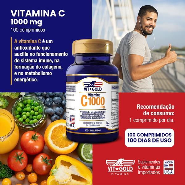 Imagem de Vitamina C 1000 mg Vitgold 100 comprimidos