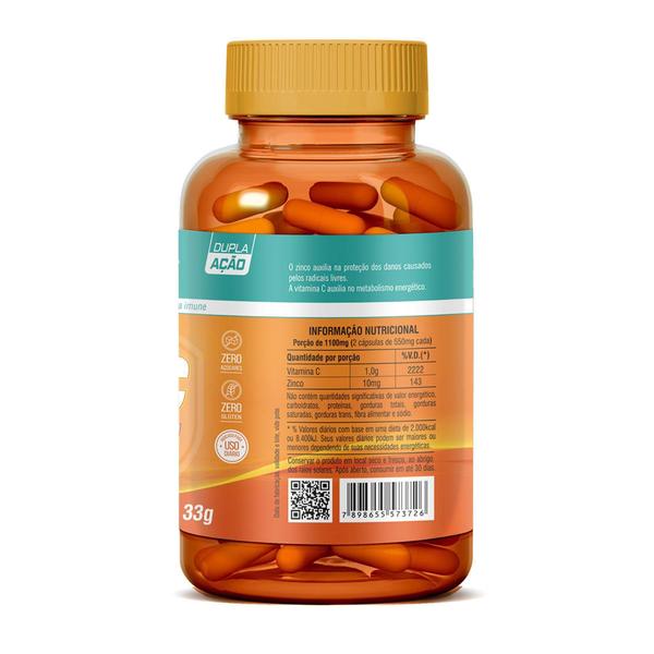 Imagem de Vitamina C 1000mg Zinco 10mg 60 Cápsulas Uvits - 60 capsulas