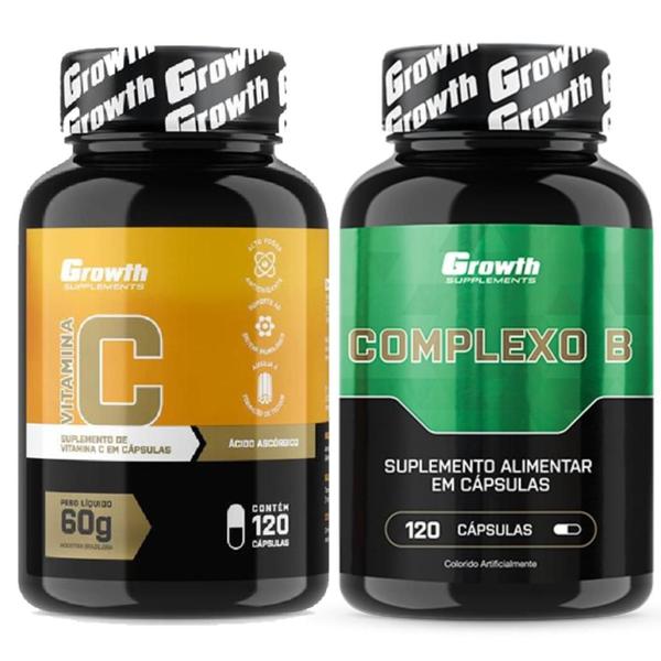 Imagem de Vitamina C 120 Caps + Complexo B 120 Caps Growth Supplements