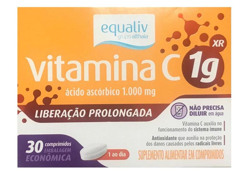 Imagem de Vitamina C 1Gr Xr Liberação Prolongada Com 30Cp - Equaliv