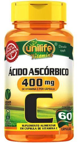 Imagem de Vitamina C Ácido Ascórbico 500mg 60 Cápsulas - Unilife