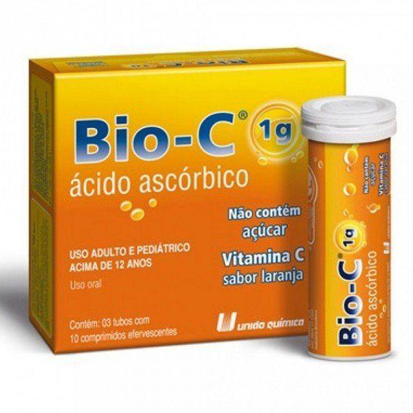 Imagem de Vitamina C Bio-C 1g Sabor Laranja 30 comprimidos efervecentes