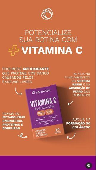 Imagem de Vitamina C com 30 cápsulas Vegetais-Sanavita-KIT com 02 Unidades 