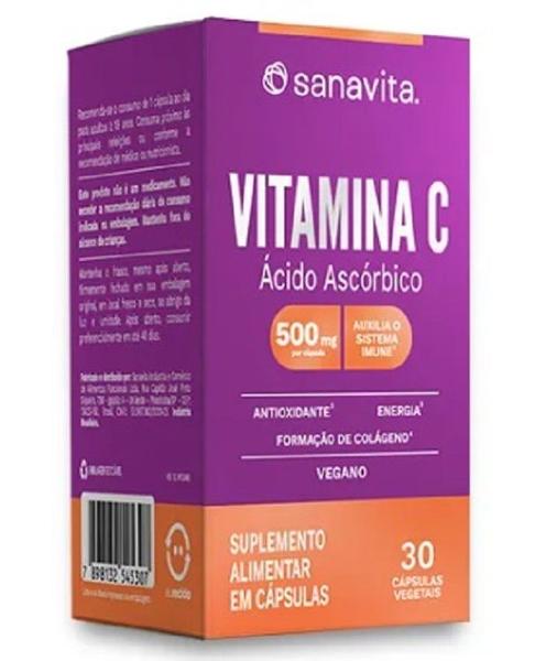 Imagem de Vitamina C com 30 cápsulas Vegetais-Sanavita-KIT com 02 Unidades 