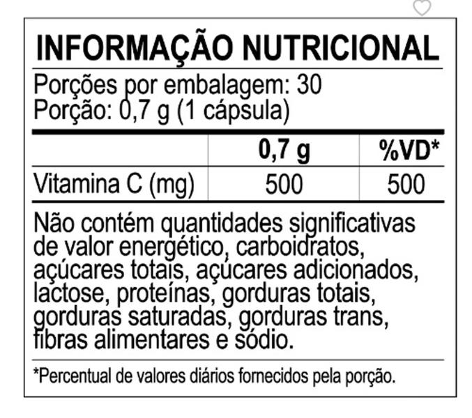 Imagem de Vitamina C com 30 cápsulas Vegetais-Sanavita