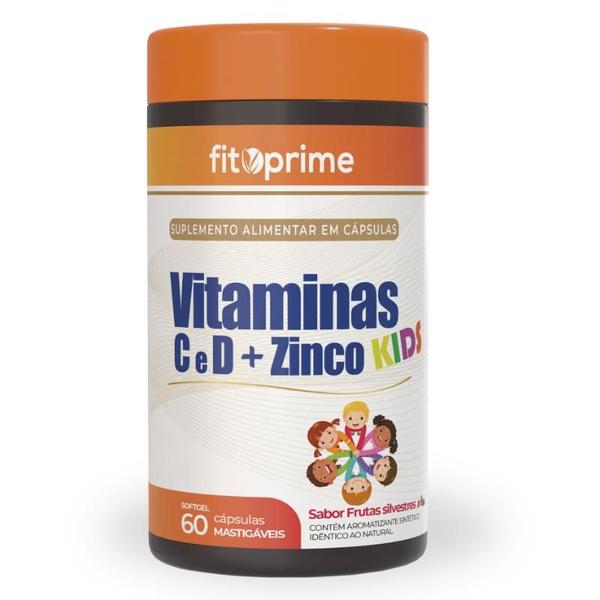 Imagem de Vitamina C D e Zinco KIDS Mastigável 60 cápsulas Fitoprime 