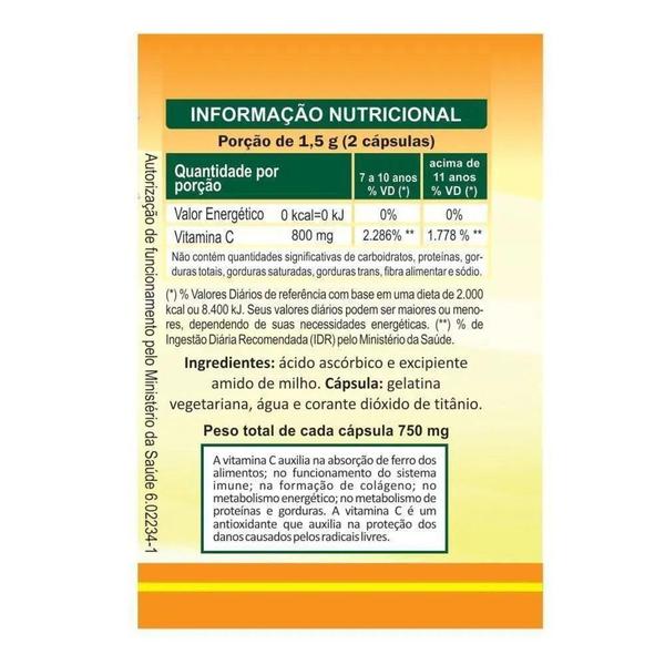 Imagem de Vitamina C Pure Acido Asc. 400mg 120caps Unilife