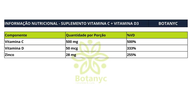 Imagem de VITAMINA C + VITAMINA D3 + zinco 60 caps - Flora Nativa