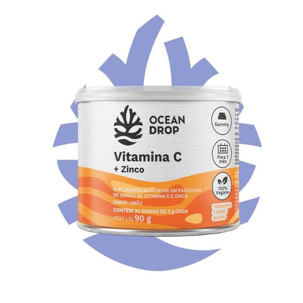 Imagem de Vitamina C + Zinco 3G 30 Gomas Ocean Drop Sabor:Limão