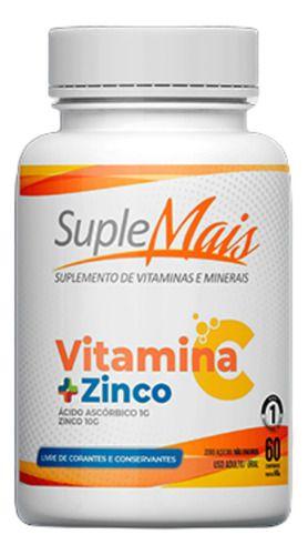 Imagem de Vitamina C + Zinco 60cpr - Acido Ascorbico 1000g + Zinco 10g