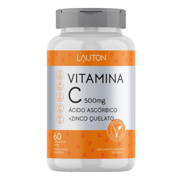Imagem de Vitamina C + Zinco Quelato 500mg 60 Caps - Lauton