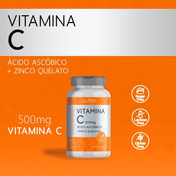 Imagem de Vitamina C + Zinco Quelato - 60 Cápsulas - Lauton Nutrition