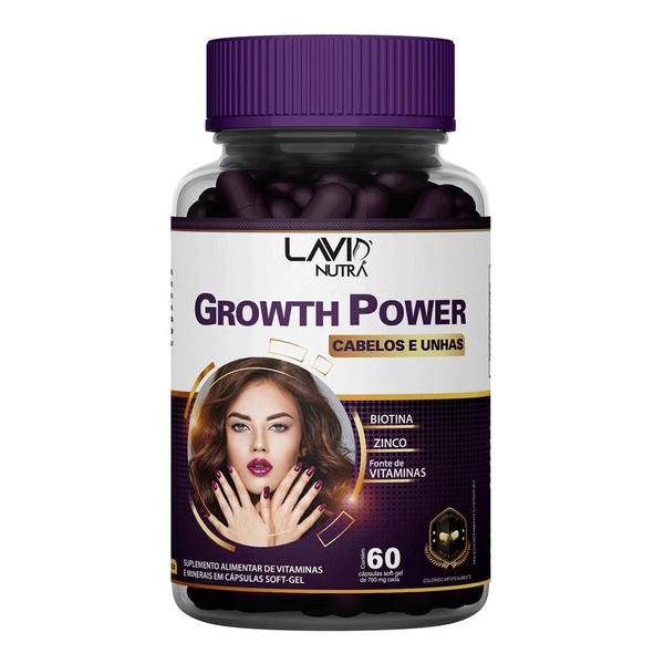 Imagem de Vitamina Cabelos e Unhas, Growth Power Lavid Nutra, 60 cápsulas Softgel