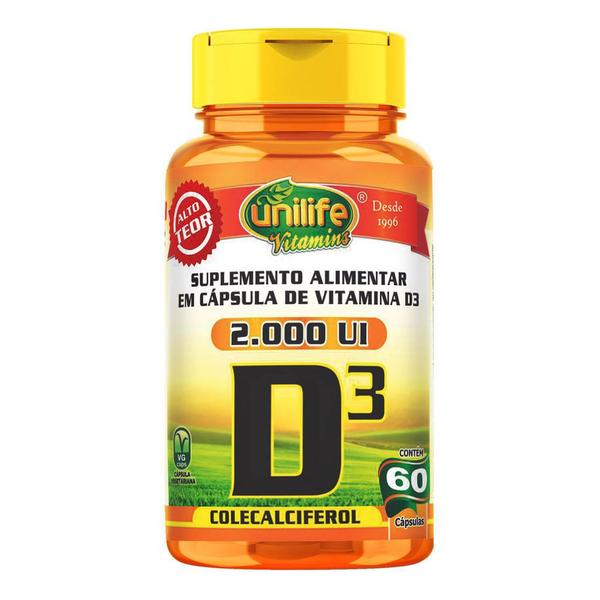 Imagem de Vitamina D Colecalciferol 500mg 60 cápsulas Unilife Original