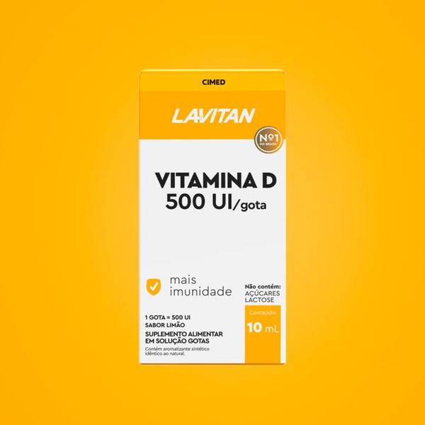 Imagem de Vitamina D Lavitan em Gotas 500 UI Sabor Limão 10 Ml - Cimed