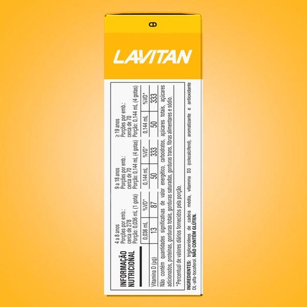 Imagem de Vitamina D Lavitan em Gotas 500 UI Sabor Limão 10 Ml - Cimed