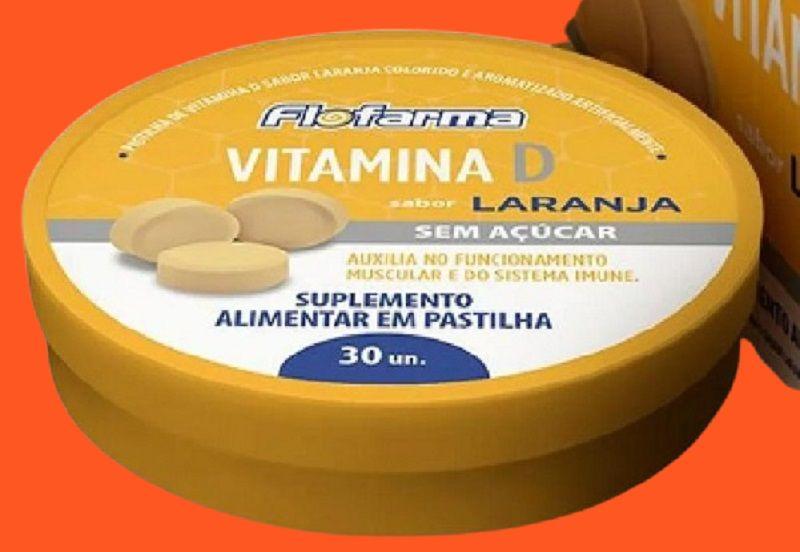 Imagem de Vitamina D Sabor Laranja Display c/6x30 Pastilhas - Flofarma