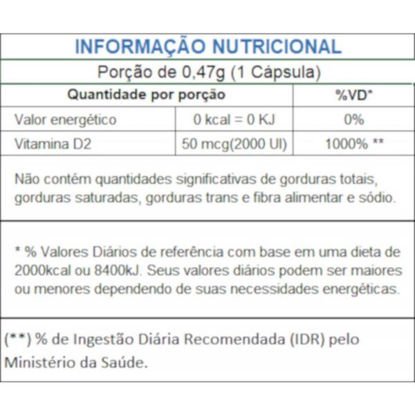 Imagem de Vitamina D2 Ergocalciferol 60 cápsulas de 470mg kit com 3