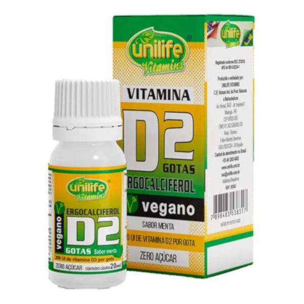 Imagem de Vitamina D2 Ergocalciferol em Gotas Vegano 20ml