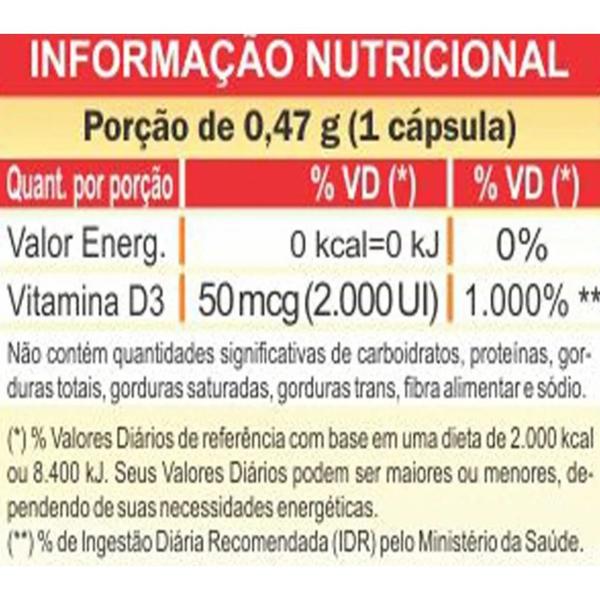 Imagem de Vitamina D3 2000 U.I. Colecalciferol 60 cápsulas de 470mg Kit com 3