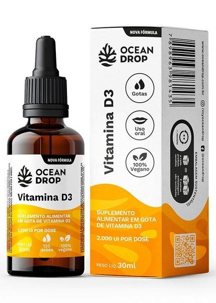 Vitamina D3 2000Ui 100% Vegano 30Ml Ocean Drop Imagem de Vitamina D3 2000Ui 100% Vegano 30Ml Ocean Drop