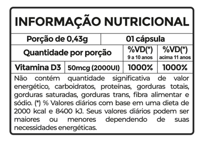 Imagem de Vitamina D3 2000UI Colecalciferol Extra 150 Cápsulas