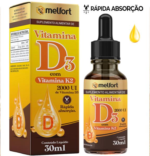 Imagem de Vitamina D3 2000ui + Vitamina K2 - Mk7 Rapida Em Gotas