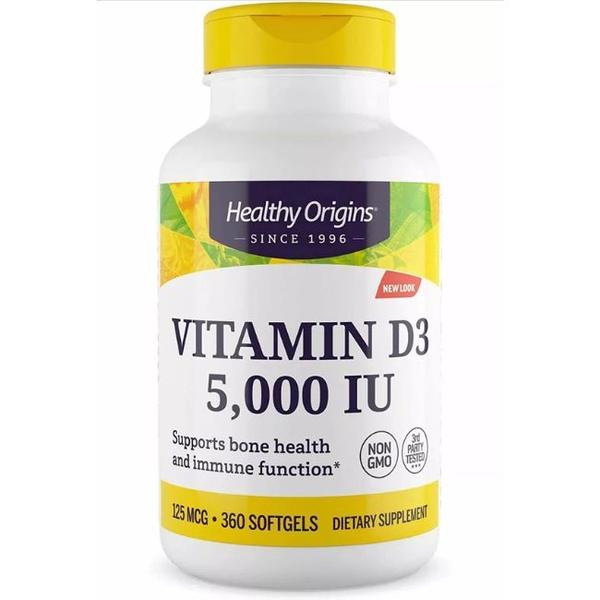 Imagem de Vitamina D3 5.000 UI (360 Softgels) da Health Origins