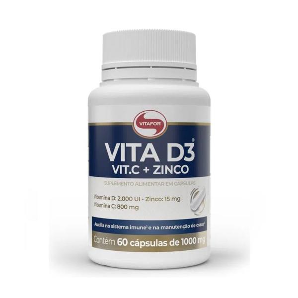 Imagem de Vitamina D3 + C + ZINCO 60 caps Vitafor