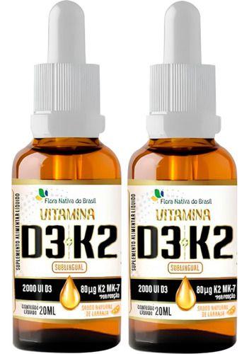 Imagem de Vitamina D3 E K2 2 X 20ml Gotas Flora Nativa