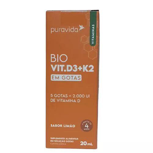 Imagem de Vitamina D3 + K2 em Gotas 20ml - Puravida