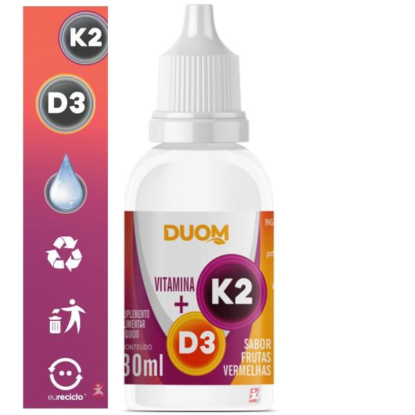 Imagem de Vitamina D3 + K2 Em Gotas 30 Ml Frutas Vermelhas - Duom