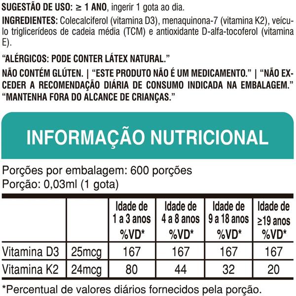 Imagem de Vitamina D3 + K2 Kids em Gotas 20ml - Uvits