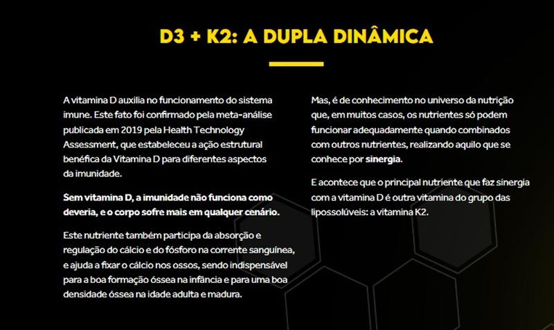 Imagem de Vitamina D3+ K2 Liquida de 20 ml Sabor Natural de Limão-Pura Vida