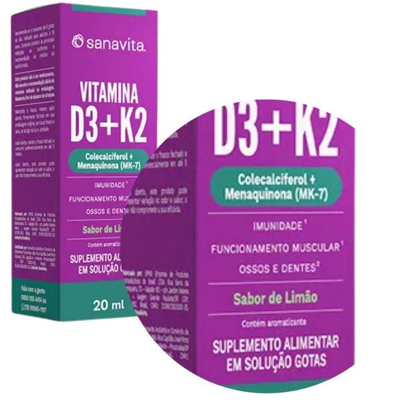 Imagem de Vitamina D3 + K2 - SANAVITA