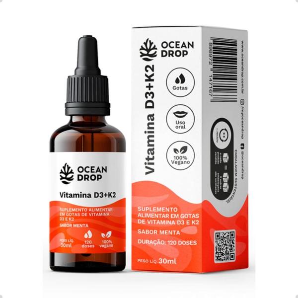 Vitamina D3 + K2 Vegano 120 Doses 30ml Ocean Drop Imagem de Vitamina D3 + K2 Vegano 120 Doses 30ml Ocean Drop